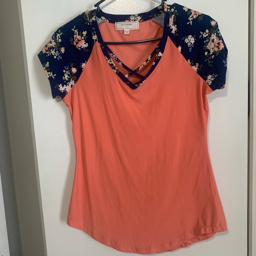 Womens medium shirt with floral trim